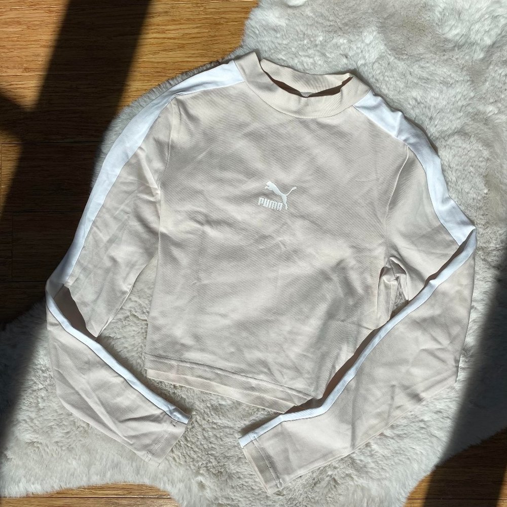 Puma Cropped Long Sleeve Workout Top